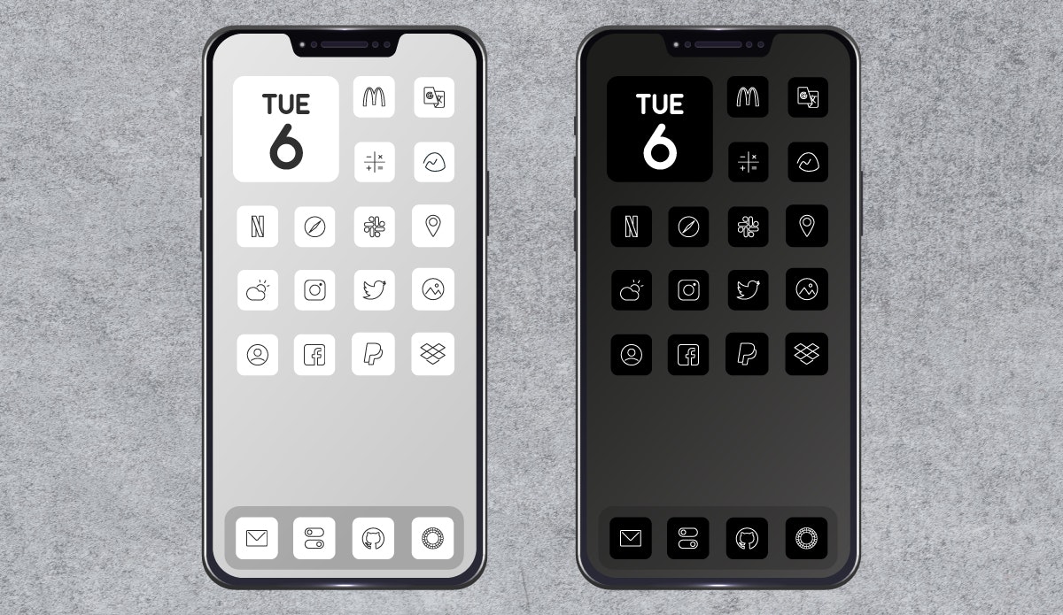 iOS 14 pixel perfect minimalist icon set gallery image