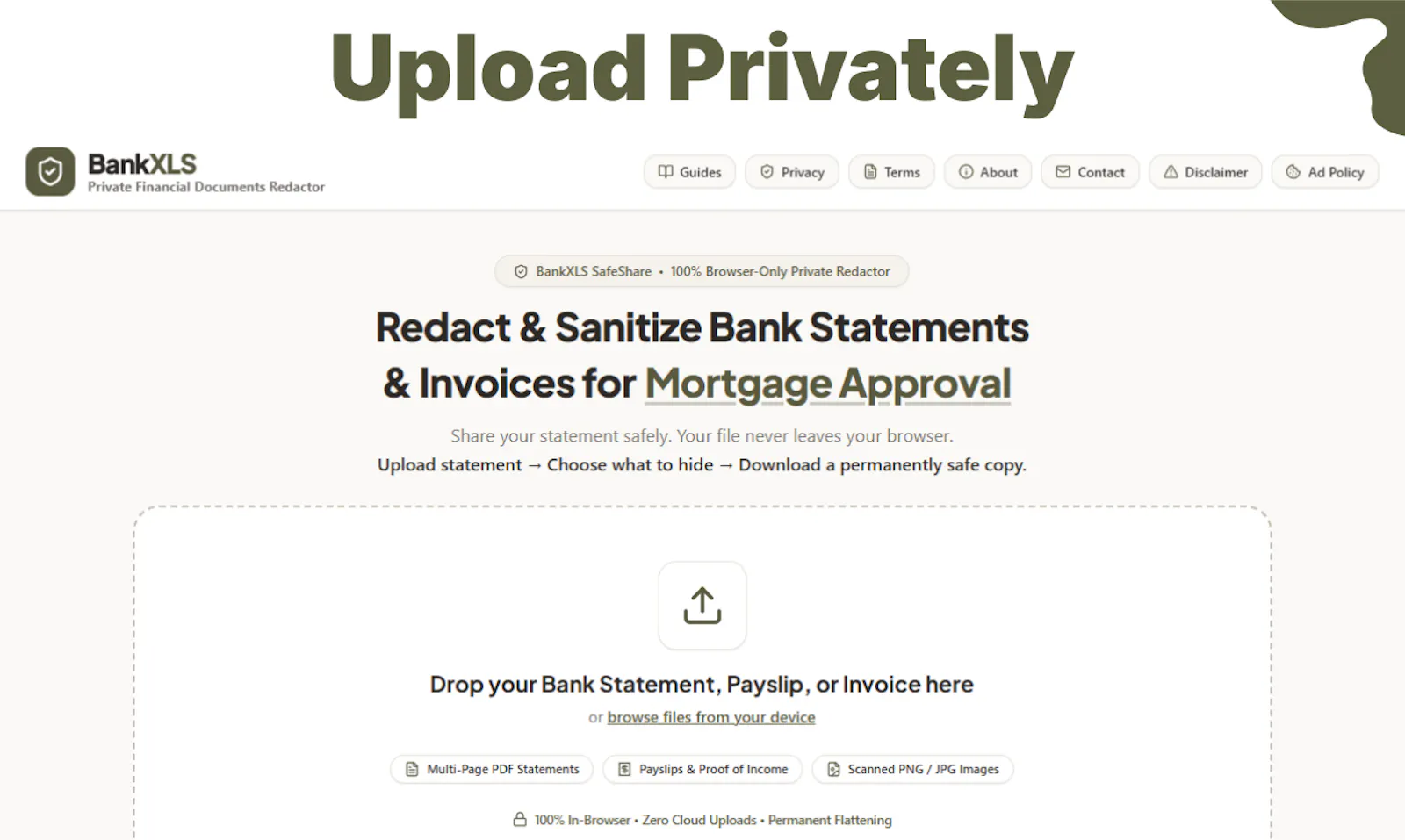 BankXLS SafeShare screenshot 2