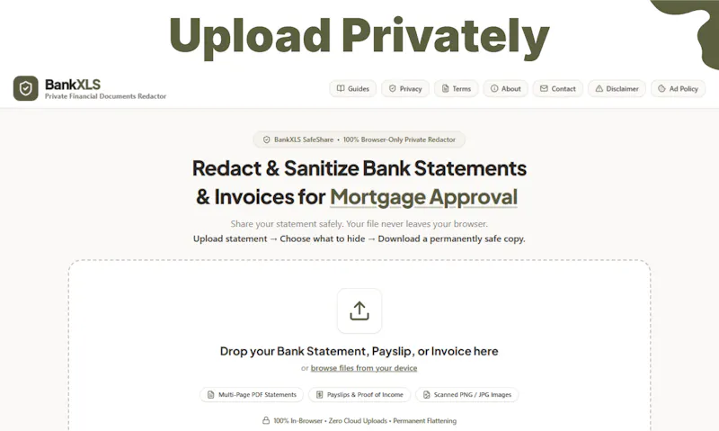BankXLS SafeShare screenshot 2