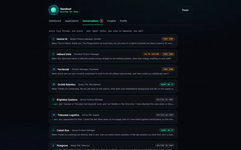 Sendout screenshot 4