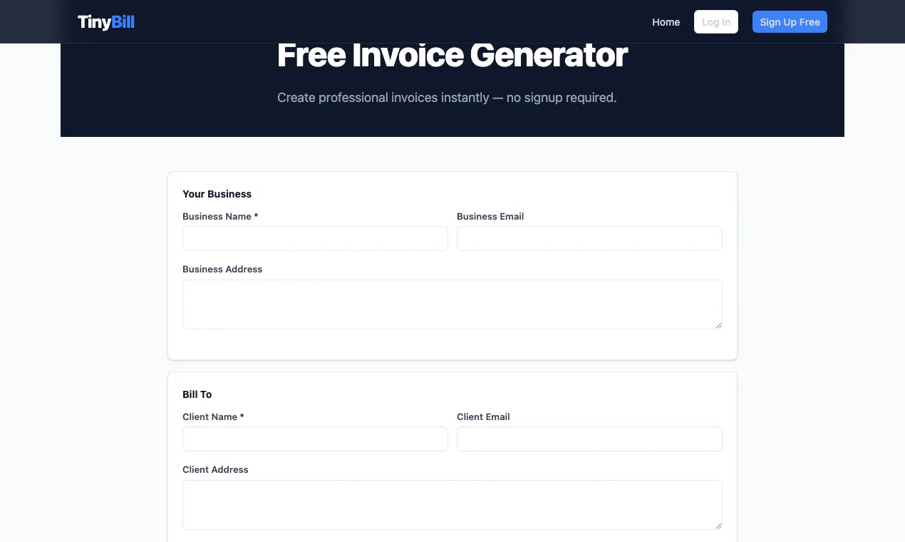 TinyBill — Simple Invoice Generator gallery image