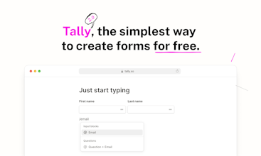 Logotipo Tally - Um logotipo vibrante e moderno da Tally, o construtor de formulários gratuito e fácil de usar.