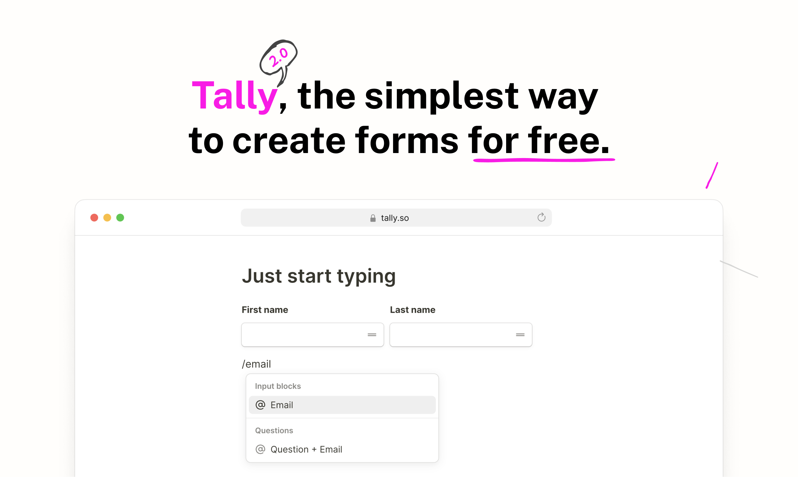 startuptile Tally 2.0-The simplest way to create forms for free