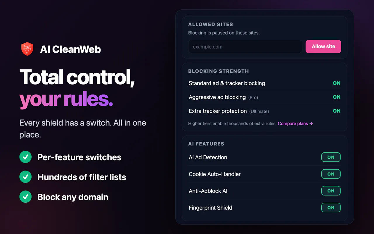 AI CleanWeb - AI Ad Blocker gallery image