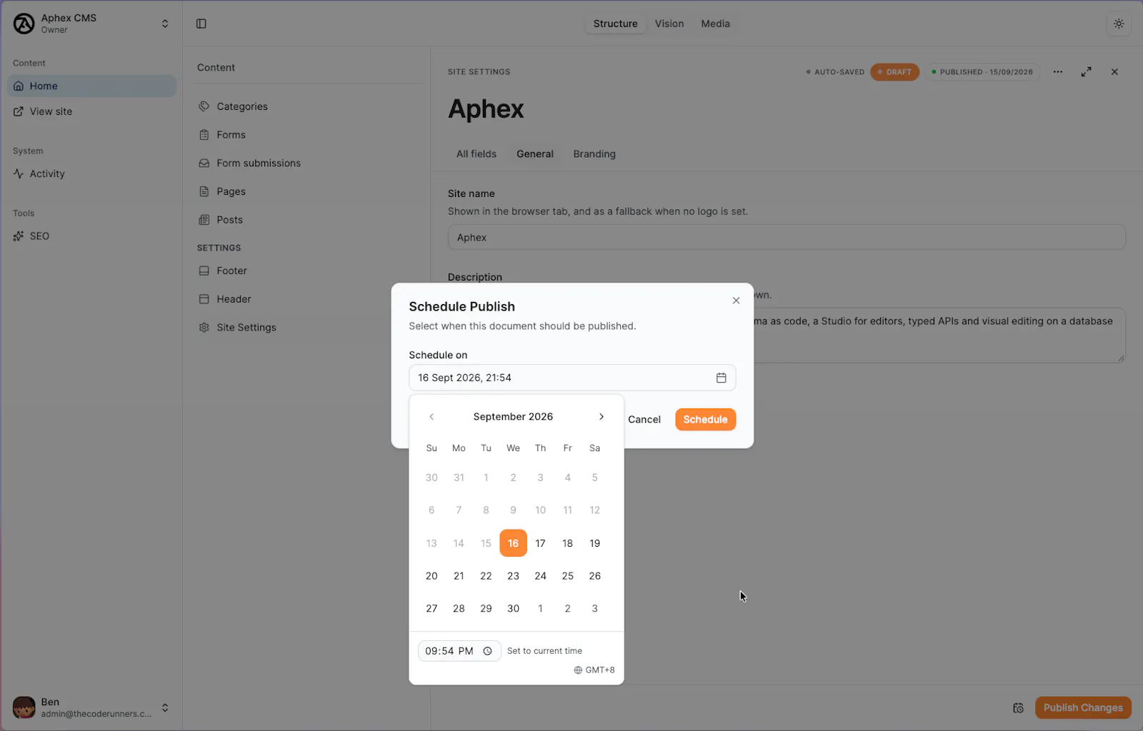 Aphex CMS screenshot 6