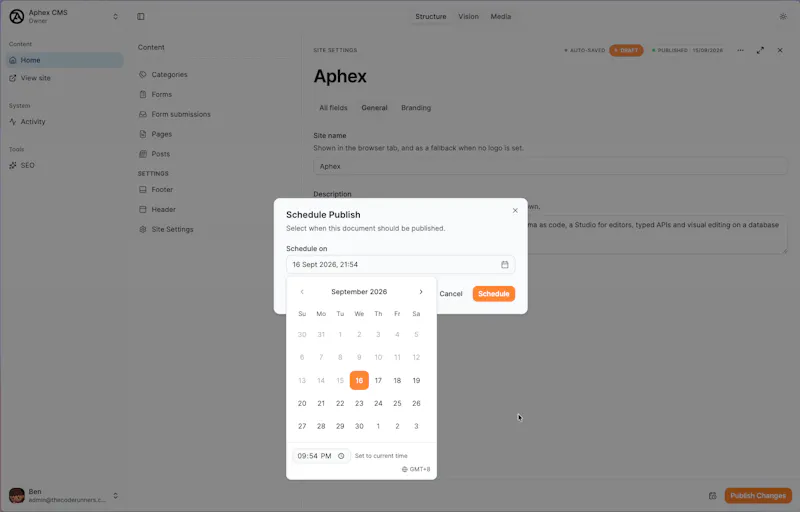 Aphex CMS screenshot 6