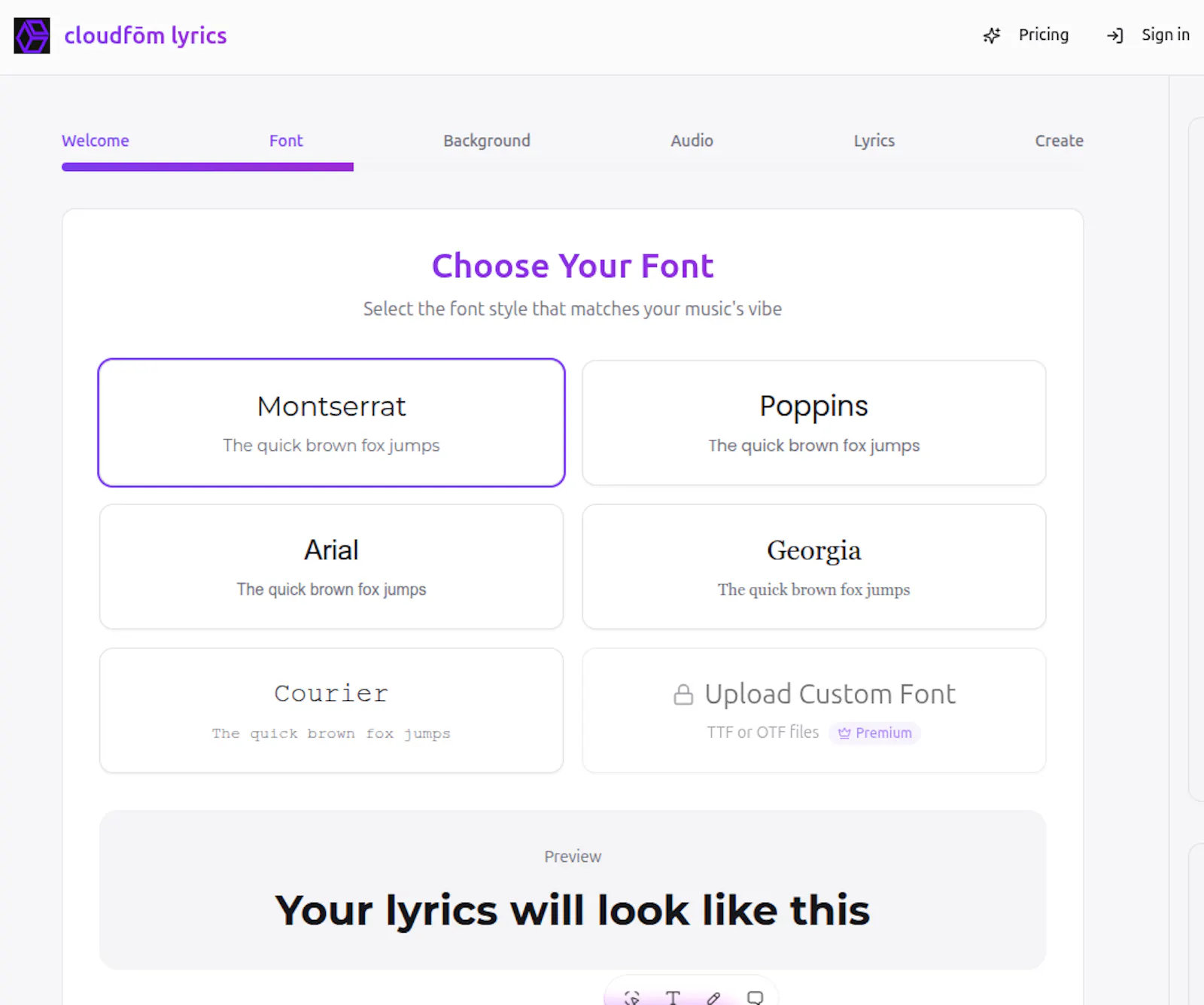 Cloudfom Lyrics screenshot 3
