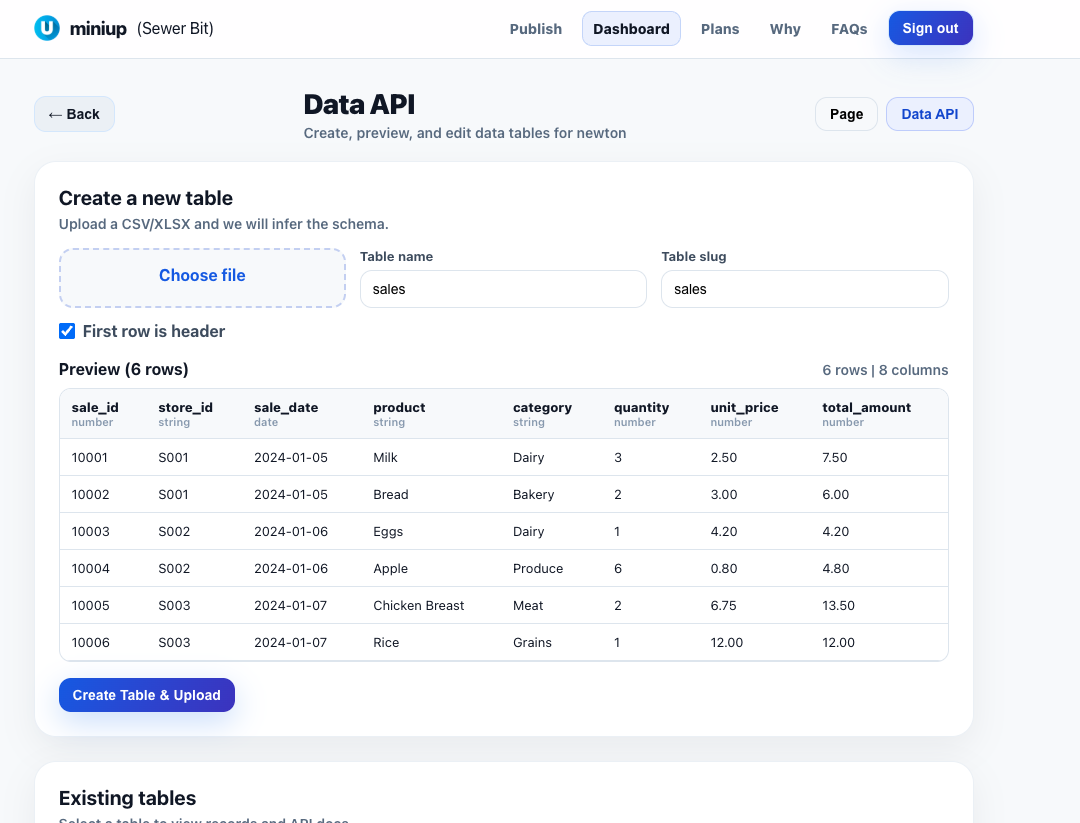 miniup.io - Screenshot 4 showing product features and functionality