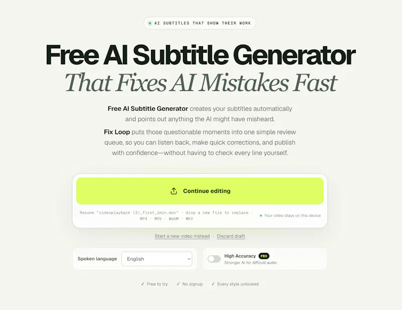 SubtitleGenerator screenshot 1