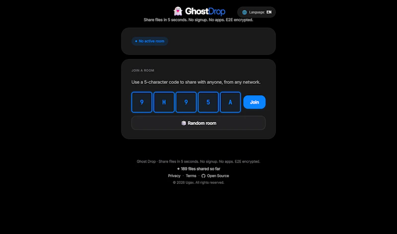 Ghost Drop  — Share files in 5 seconds screenshot 1