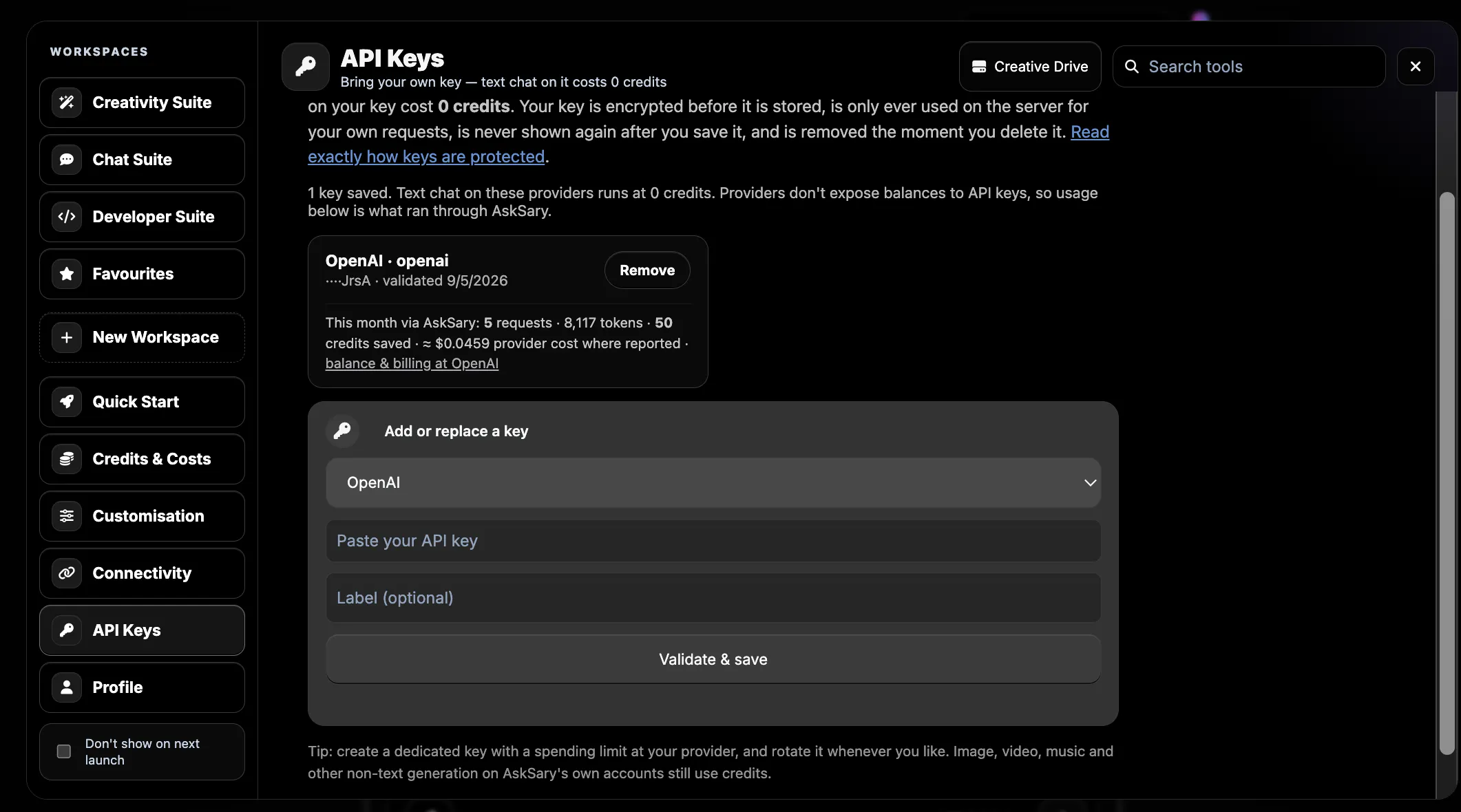 AskSary - BYOK-supported AI Studio gallery image