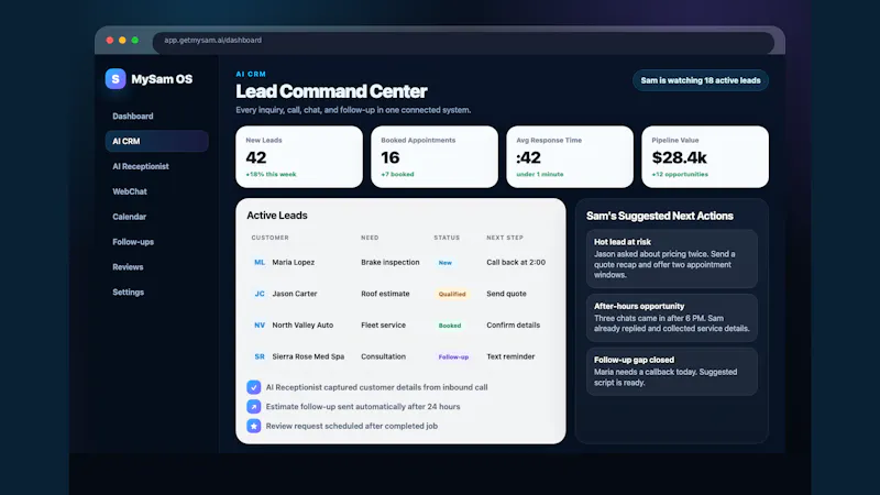 MySam Business OS screenshot 2
