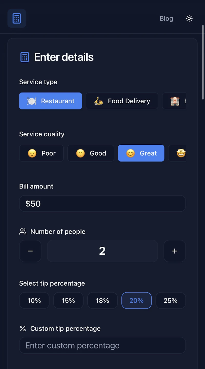 Calculate My Tip screenshot 1