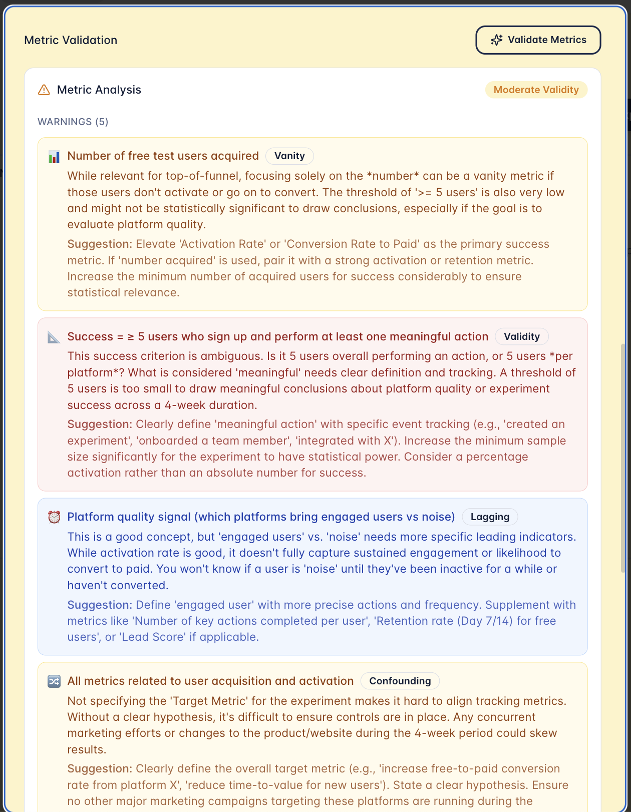Growth Experimentation tool - Screenshot 4 showing product features and functionality