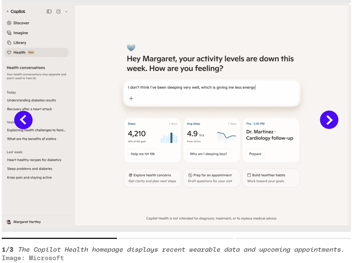 Microsoft Copilot Health gallery image