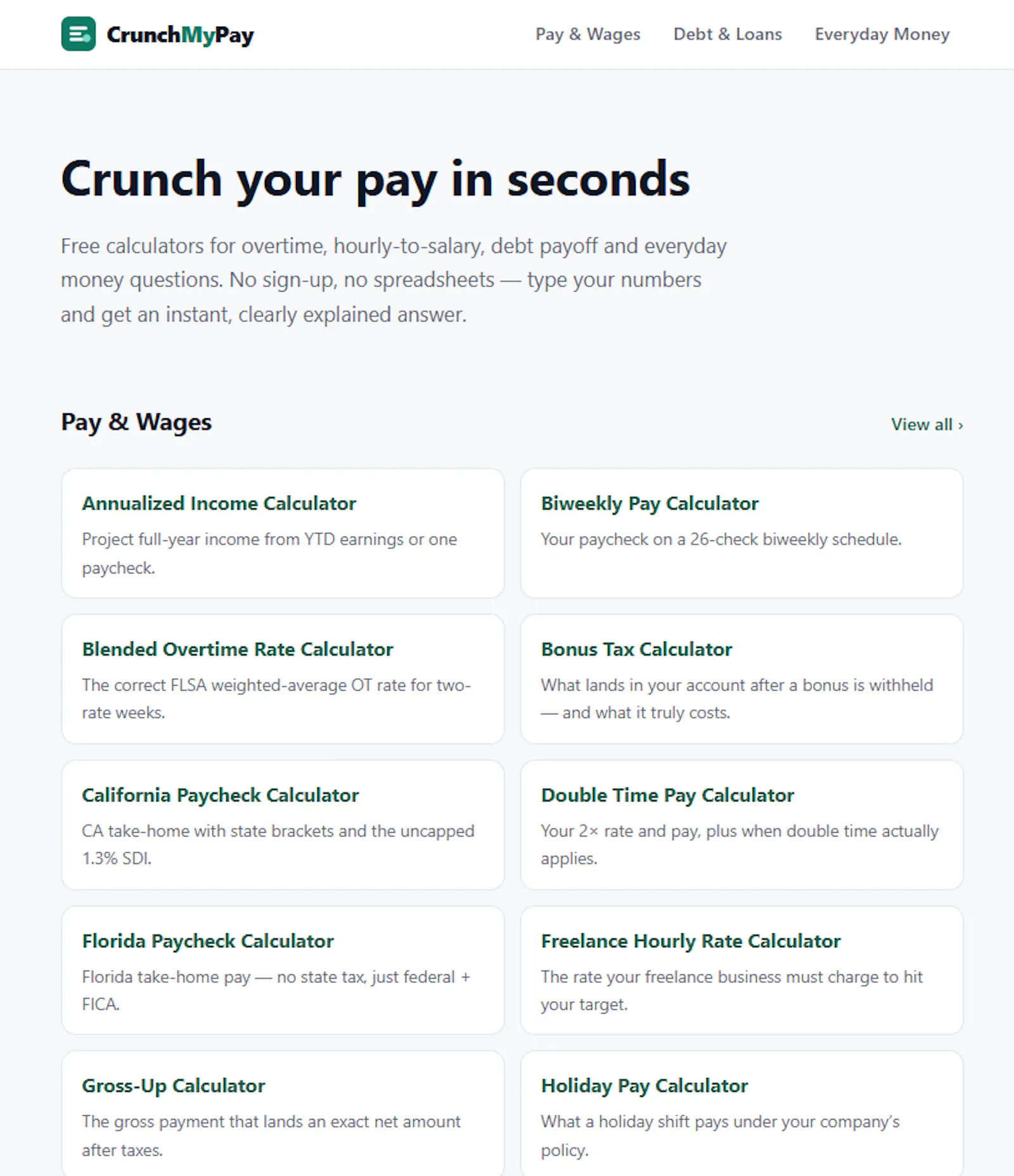 CrunchMyPay screenshot 2