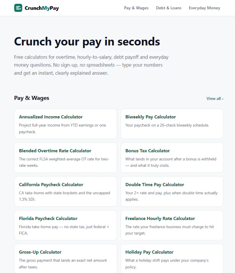 CrunchMyPay screenshot 2