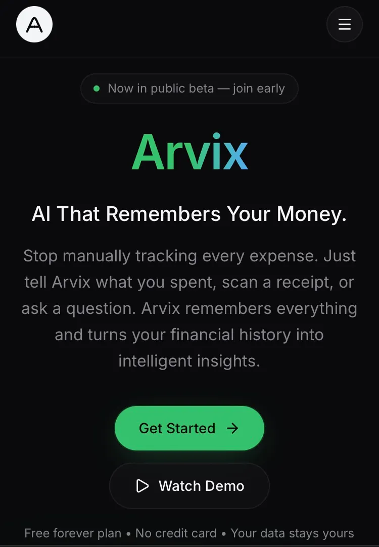 Arvix product banner