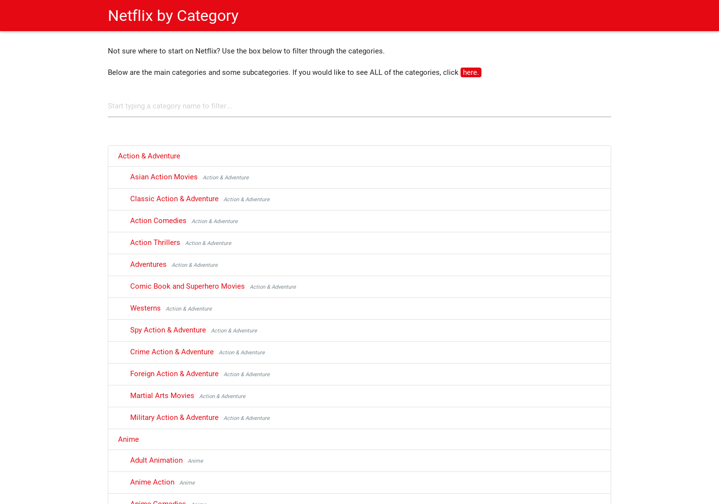 Netflix Categories gallery image