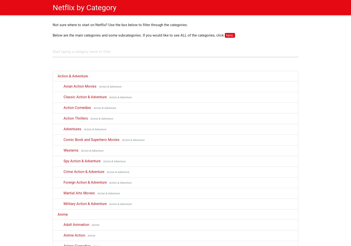 Netflix Categories media 2