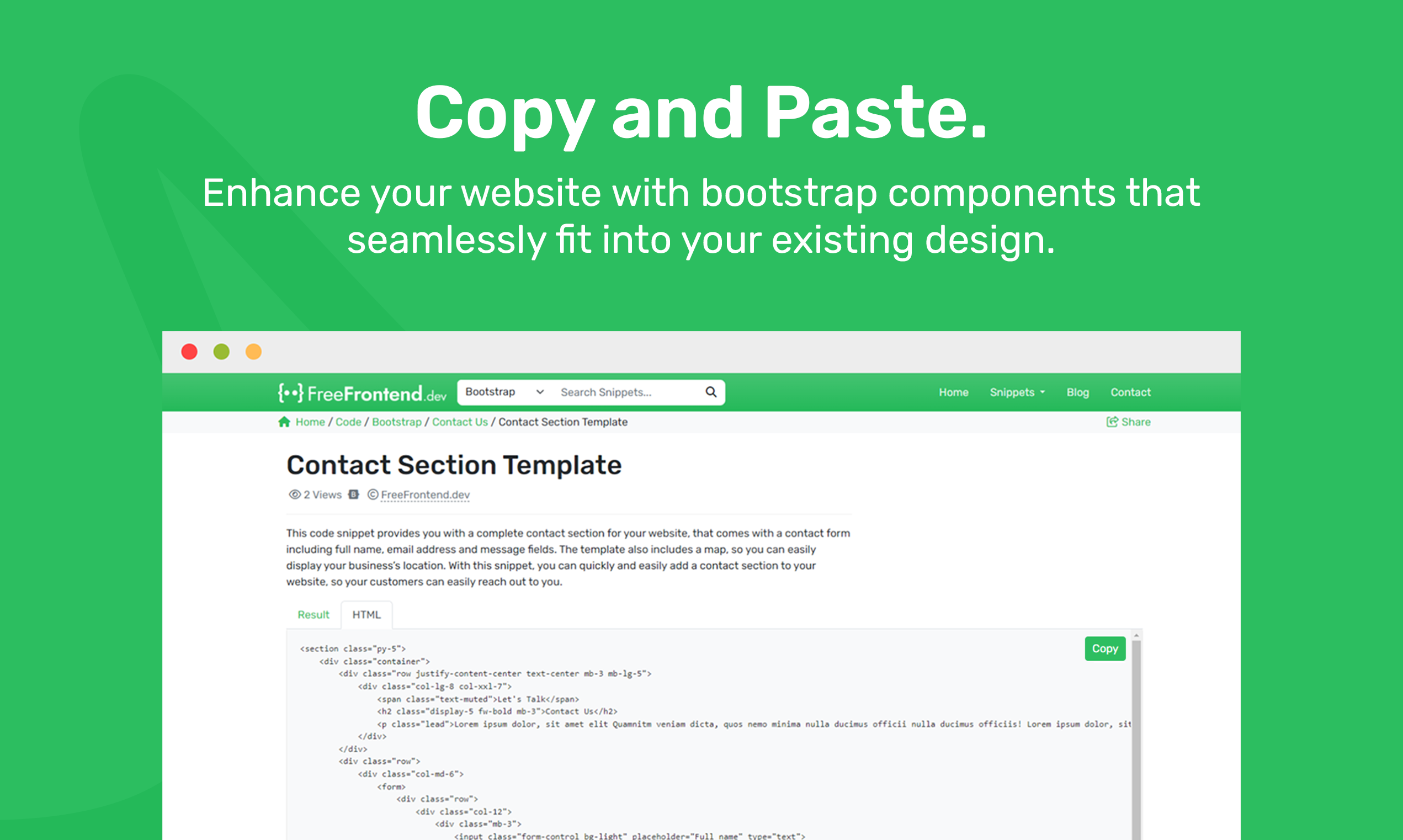 Kostenloser Frontend - Freemium-Kopierkomponenten für Bootstrap Medien 3