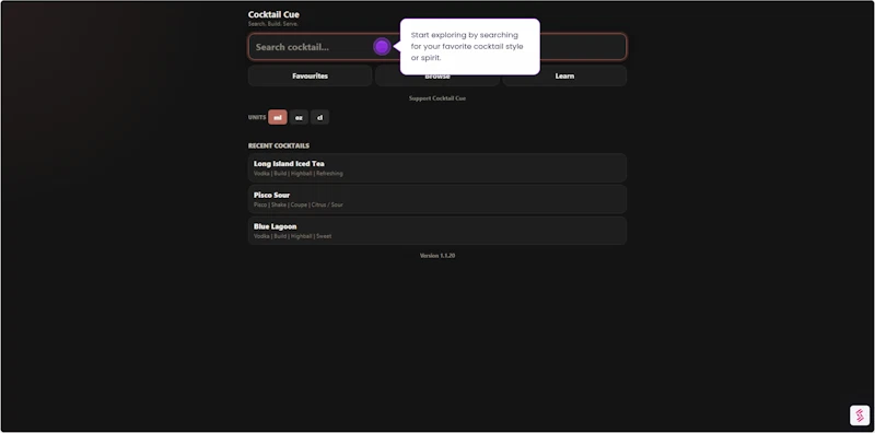 Cocktail Cue screenshot 1