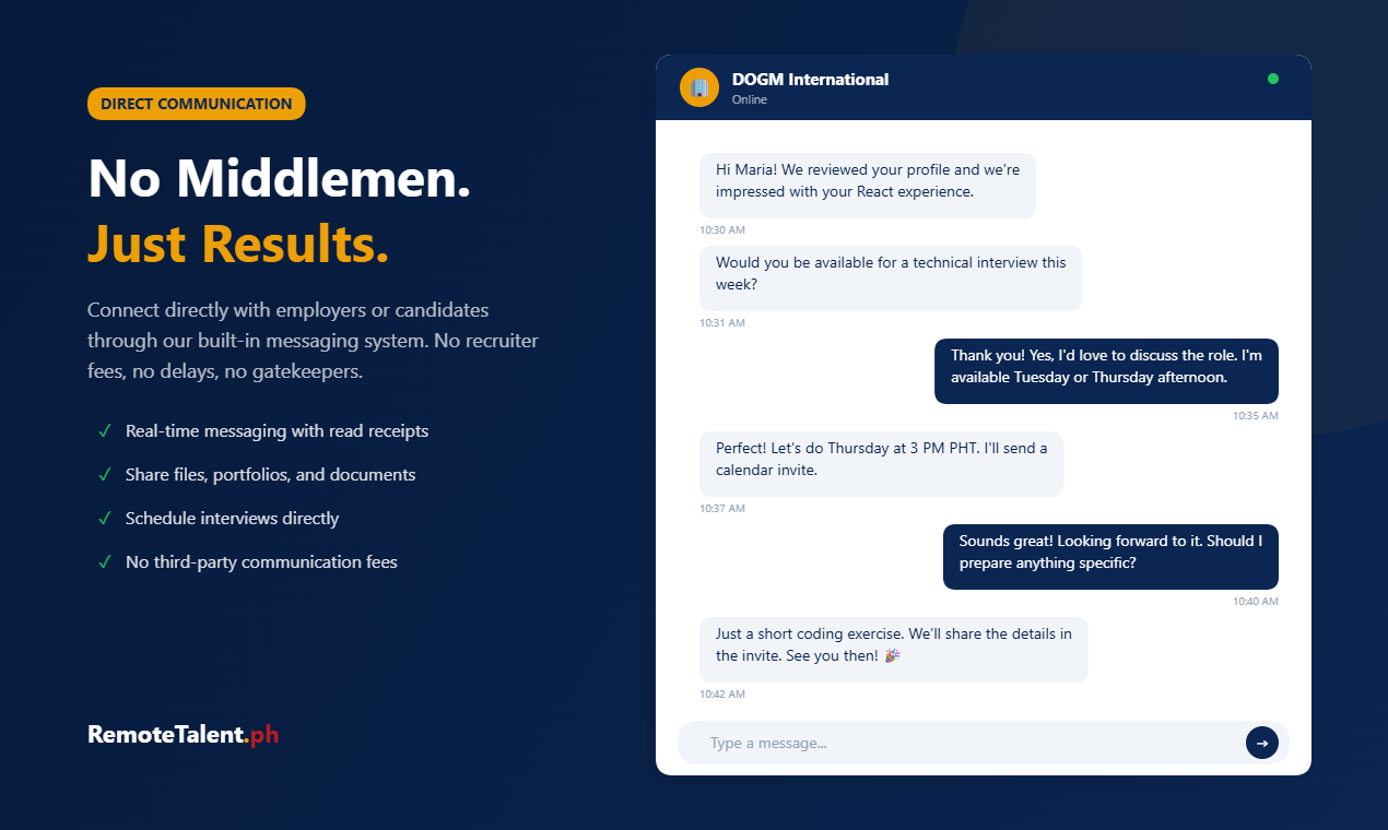 RemoteTalent.ph - Screenshot 5 showing product features and functionality