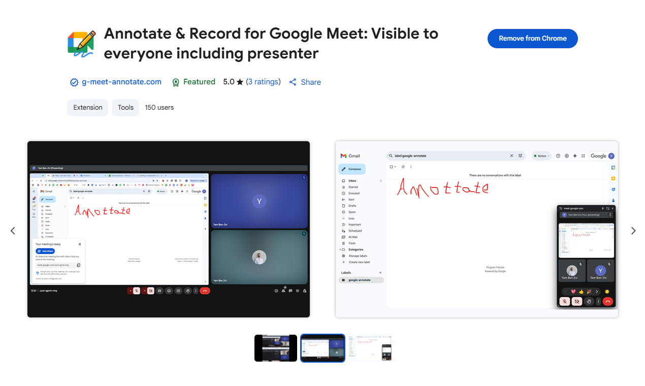 Media Anotate dan rekod untuk Google Meet - Skrin Berkongsi Annotate dapat dilihat untuk semua dan merakam mesyuarat 2