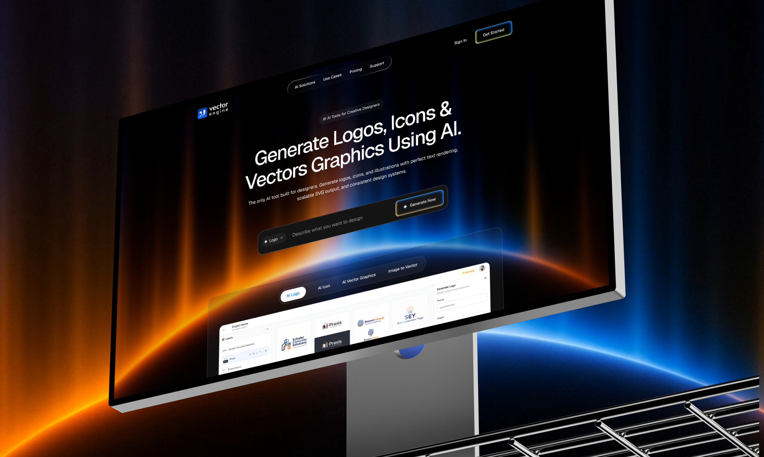 VectorEngine - Main product screenshot demonstrating key features and user interface