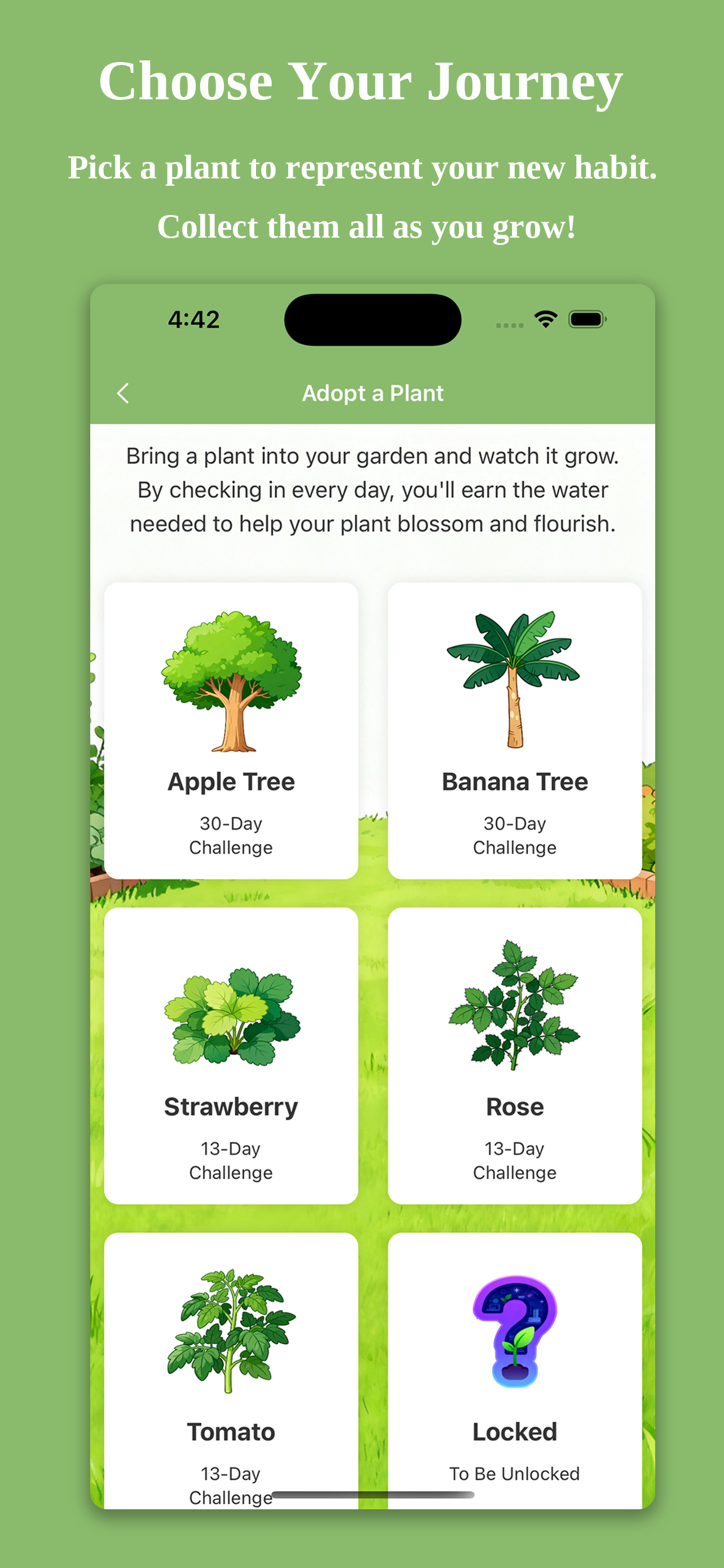Média Construire et casser - Un tracker d'habitude où les gens (et les plantes) vous regardent grandir. 3