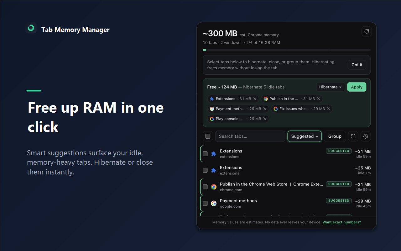 Tab Memory Manager gallery image