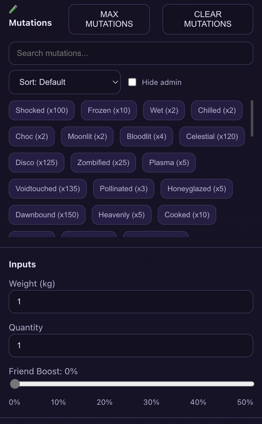 Grow a Garden Value Calculator gallery image