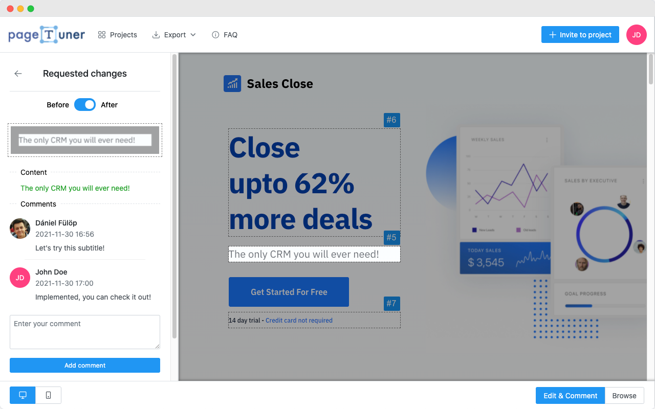 Pagetuner gallery image