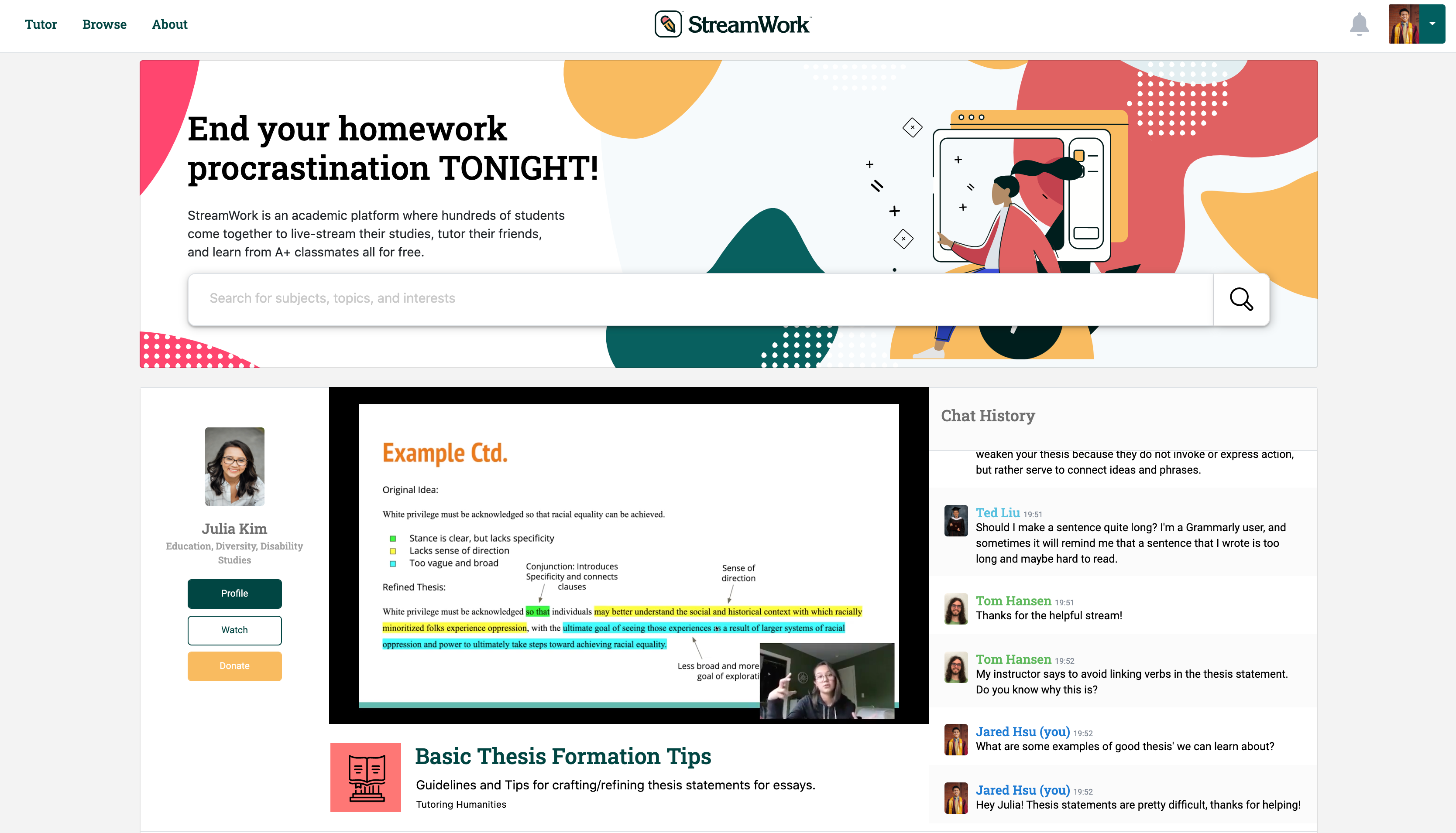 Twitch homework help picture