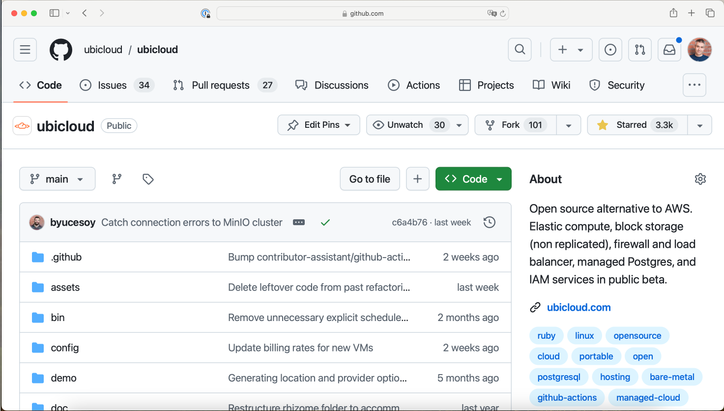 UbiCloud (YC W24) - Альтернатива с открытым исходным кодом AWS медиа 3