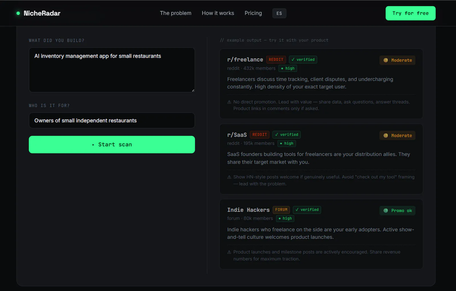 NicheRadar screenshot 1