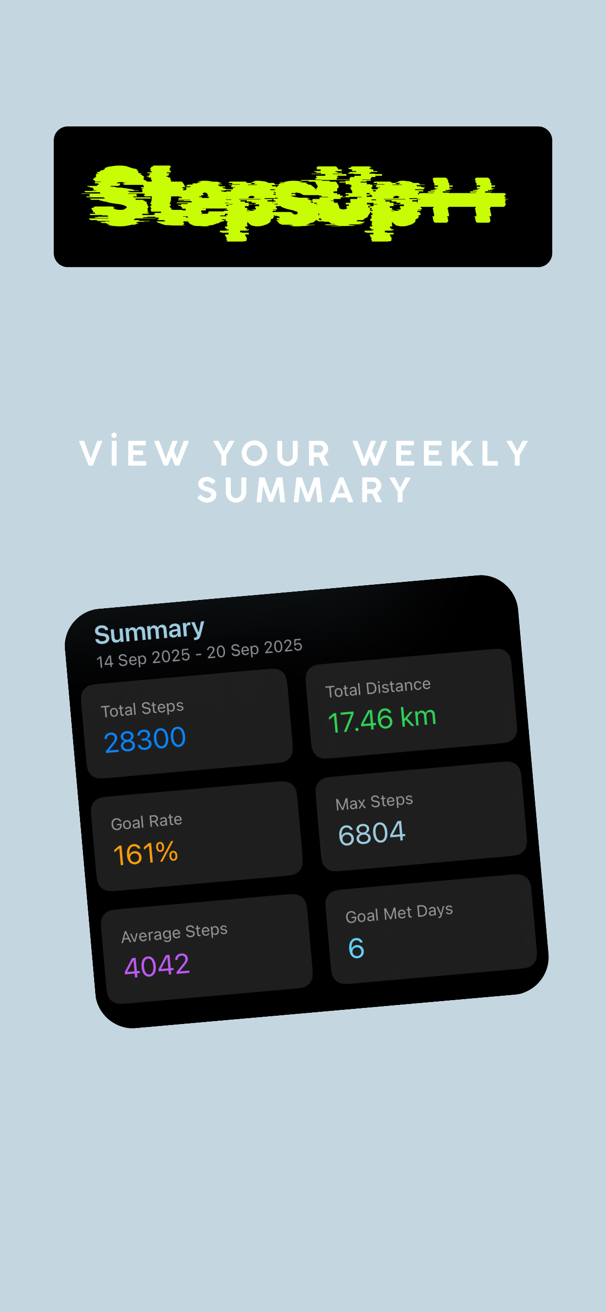 Média Étalon - Un pas de tracker propre et motivant pour les objectifs quotidiens 1
