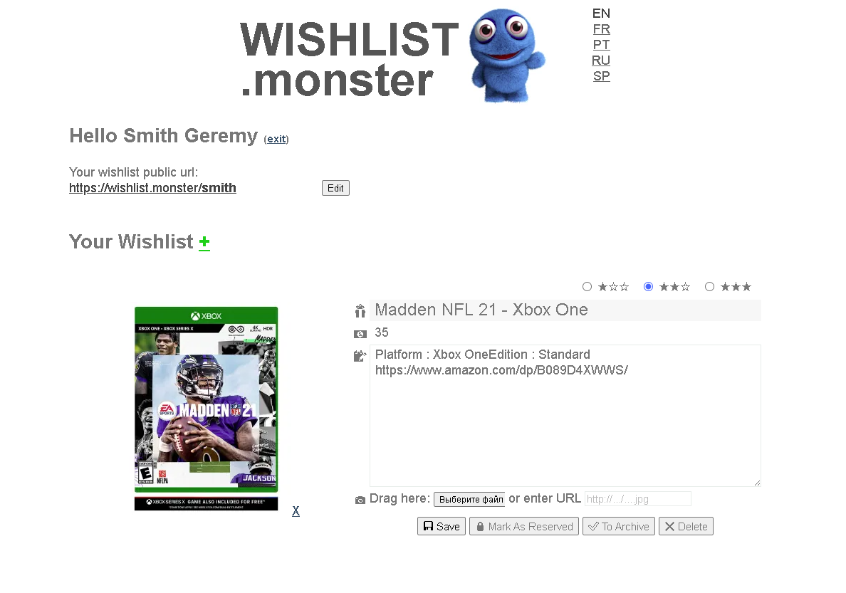 Wishlist.monster - wishlist service gallery image