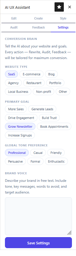 AI UX Assistant for WP gallery image