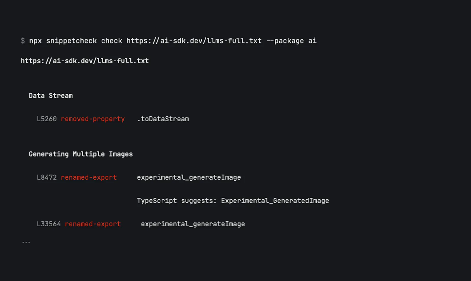 snippetcheck screenshot 6