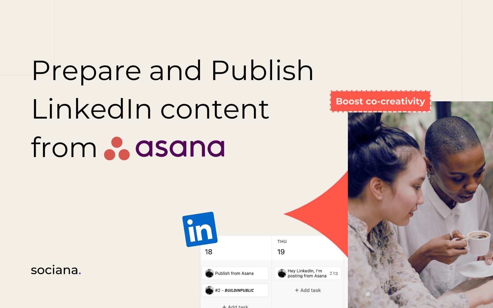 Média Socian - Publier sur LinkedIn d'Asana 2