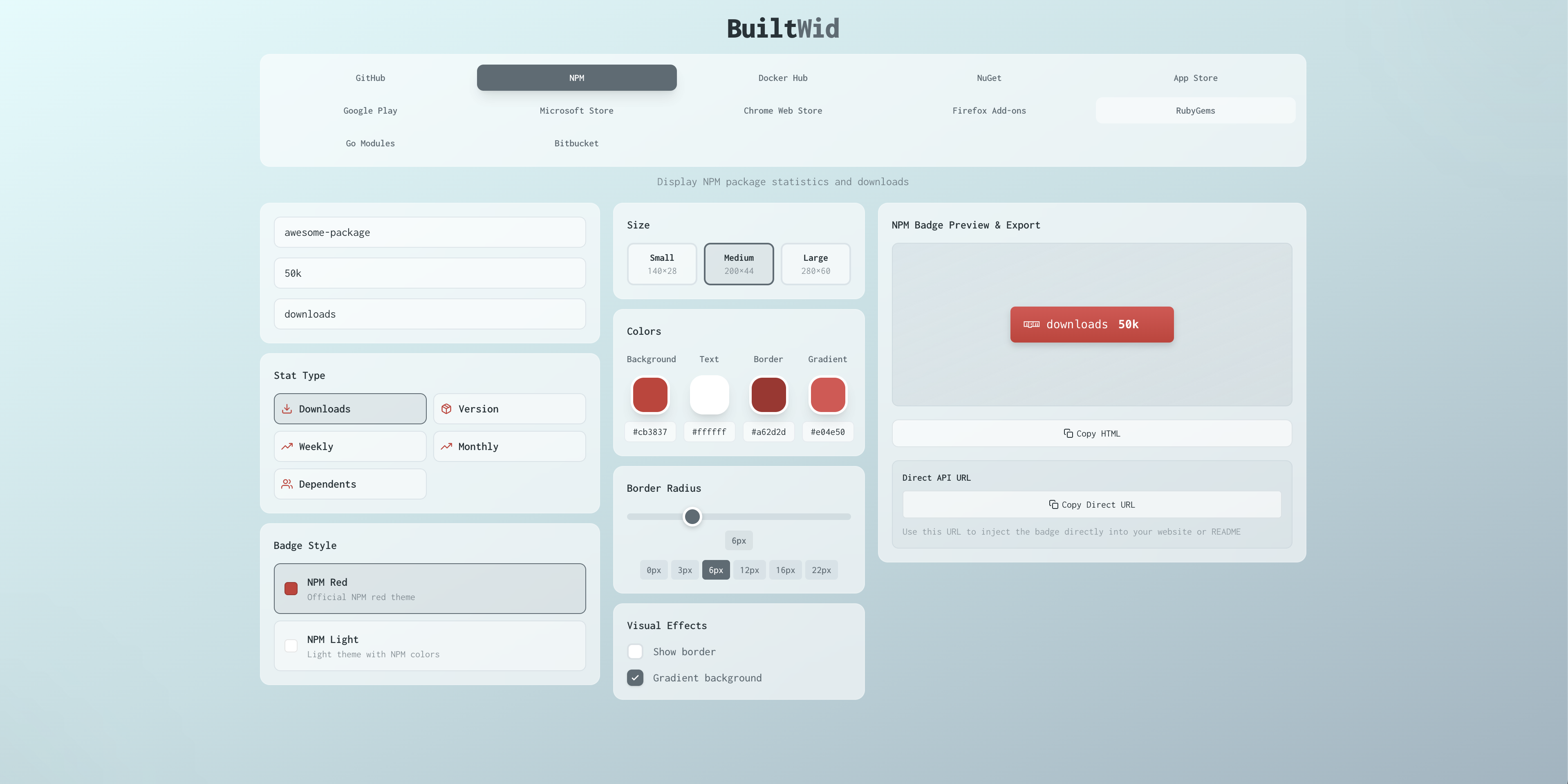 BuiltWid - Generate your cool badge media 2