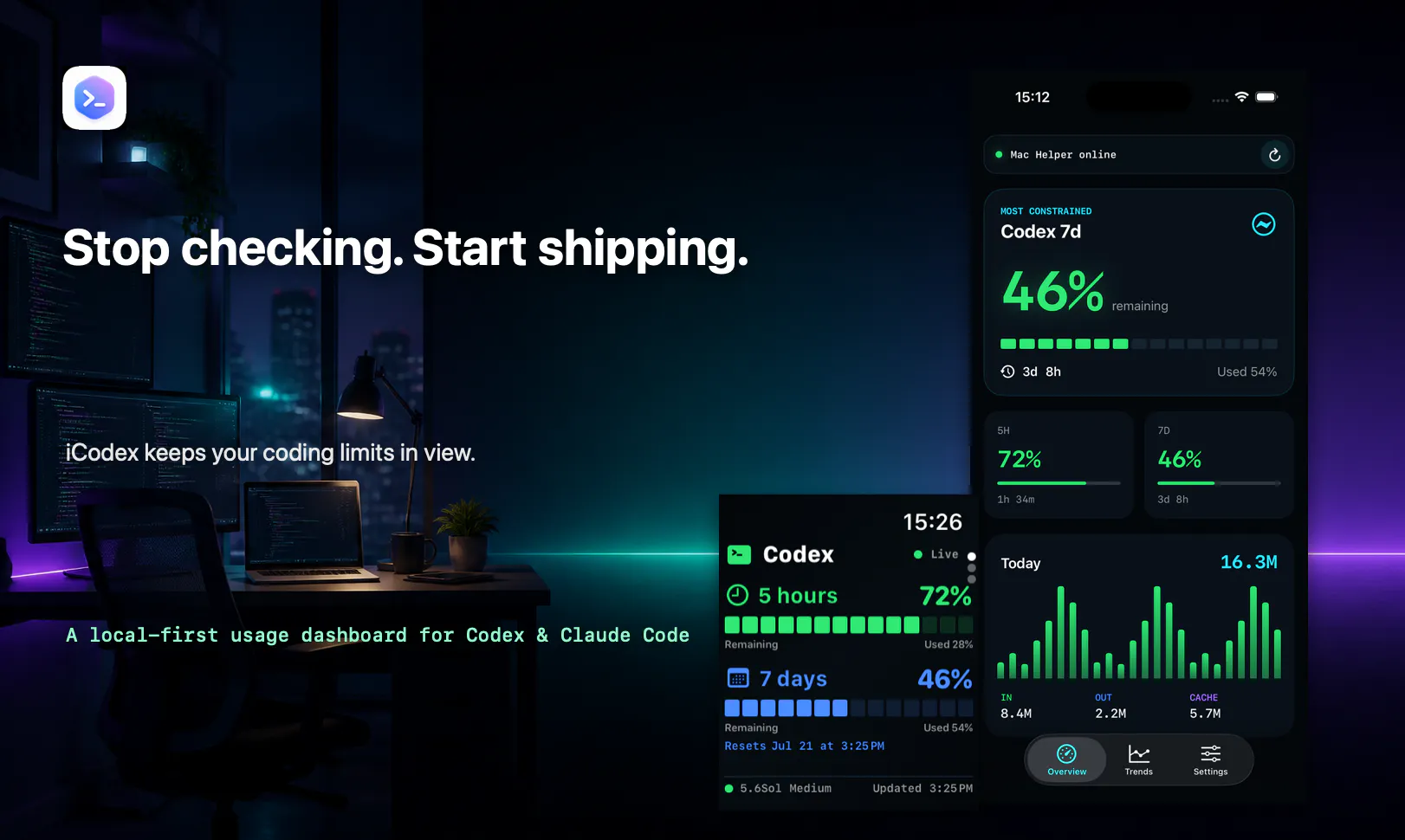 iCodex: Claude & Codex Usage gallery image