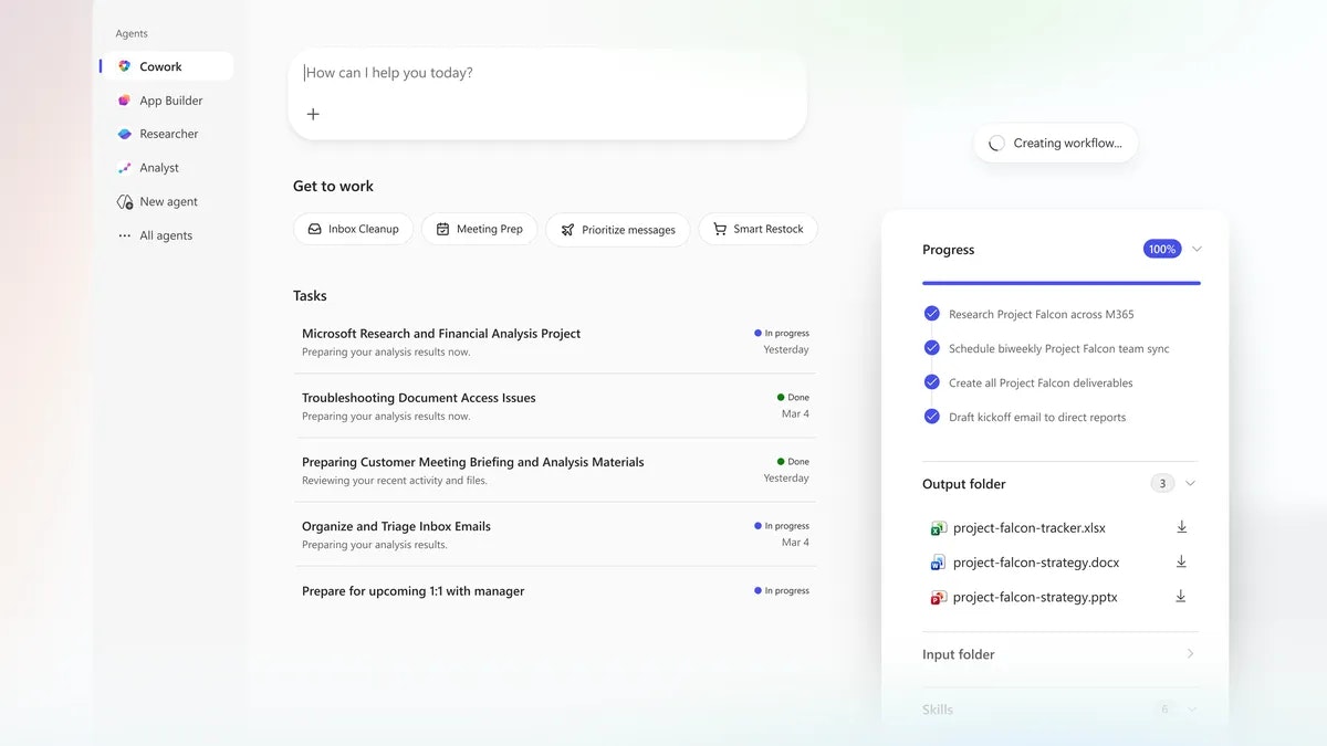 Microsoft Copilot Cowork - Screenshot 3 showing product features and functionality