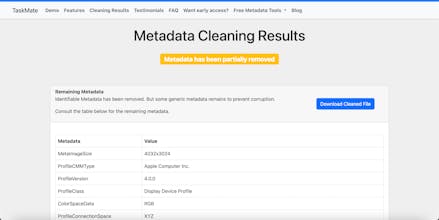 Metadata Cleaner | TaskMate gallery image