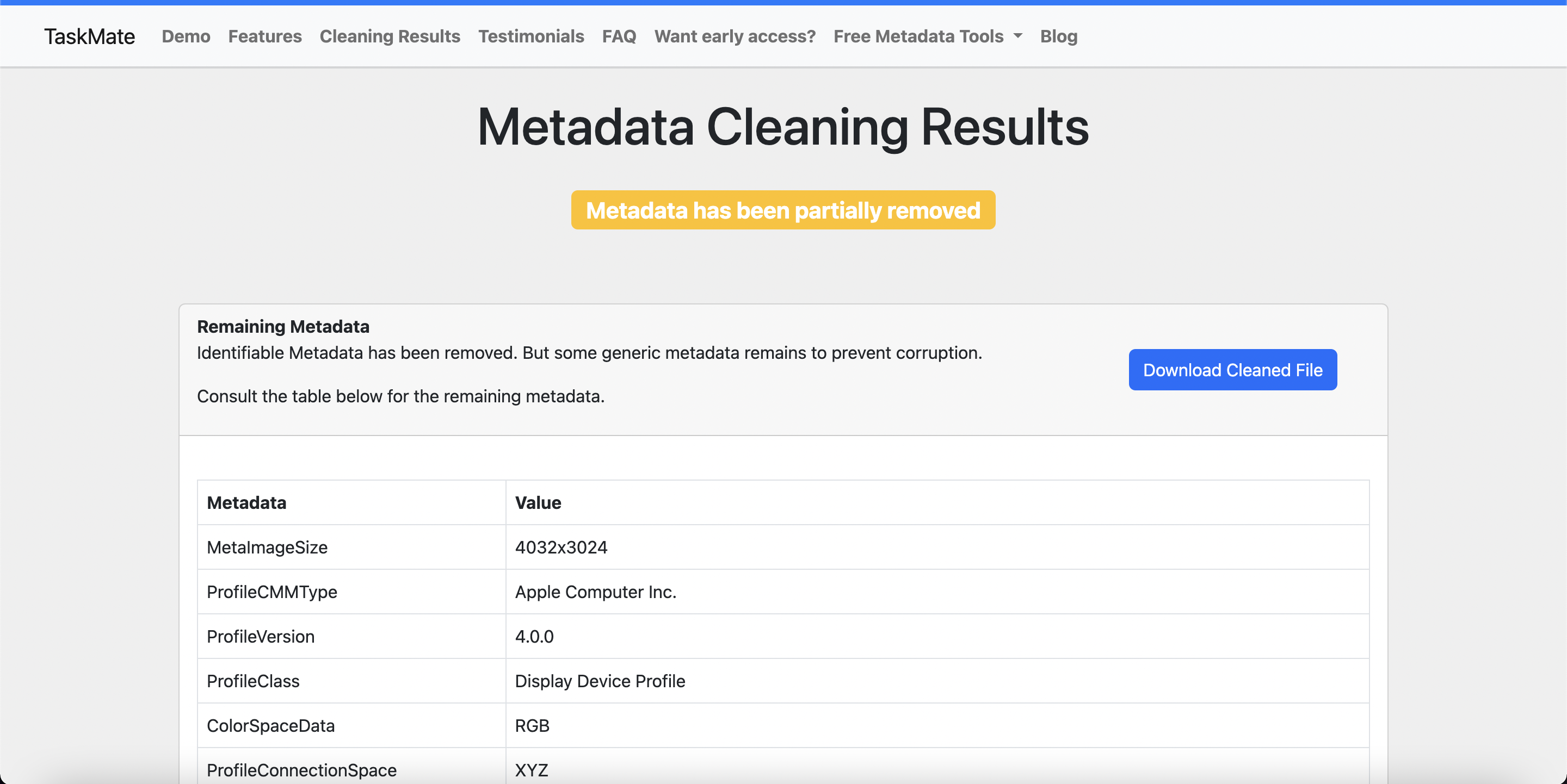 Metadata Cleaner |Compagno di attività media 1