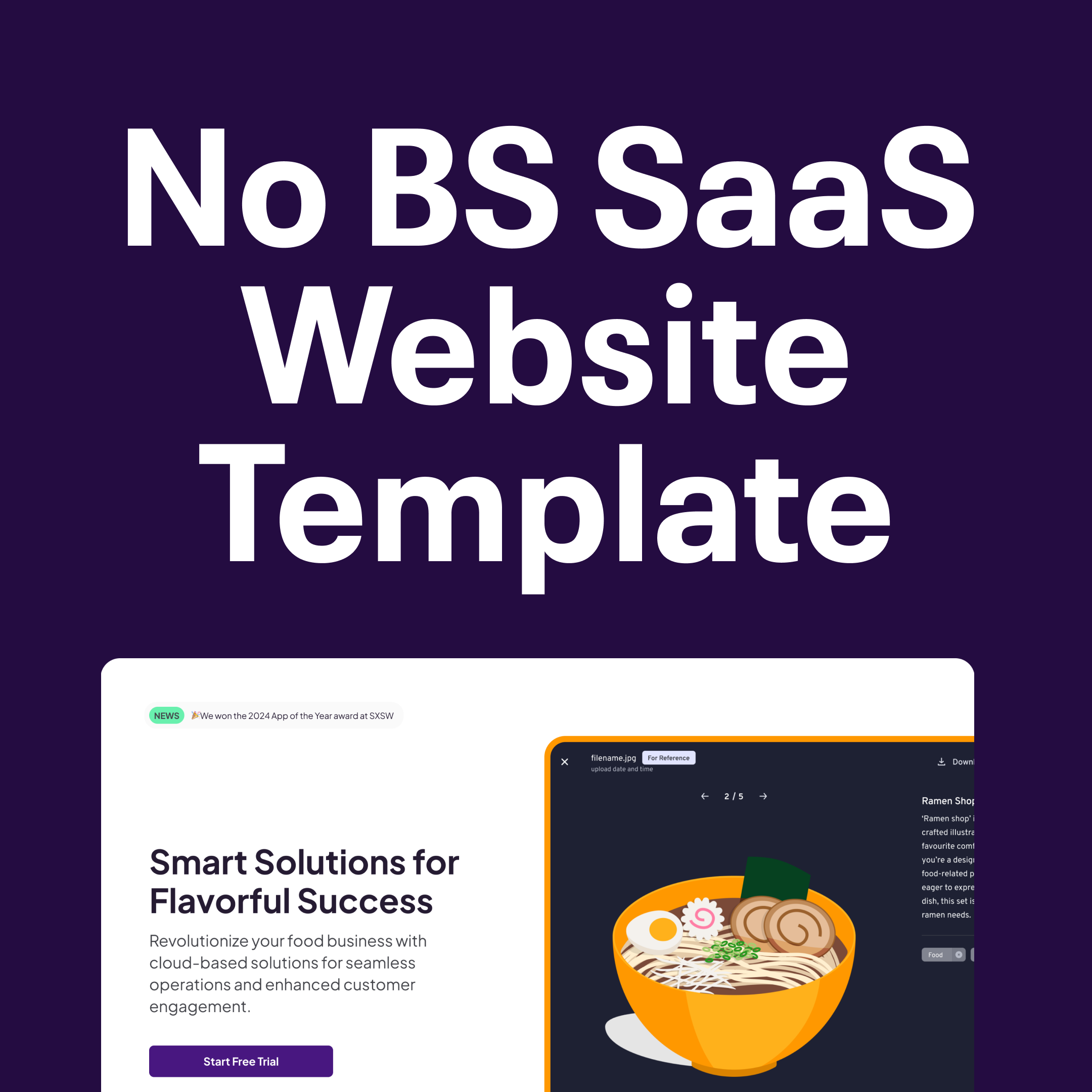 Mẫu No-BS Saas Figma tối đa