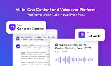 Скриншот интеграции Audiosonic с Writesonic и Chatsonic в один клик для беспрепятственного создания контента