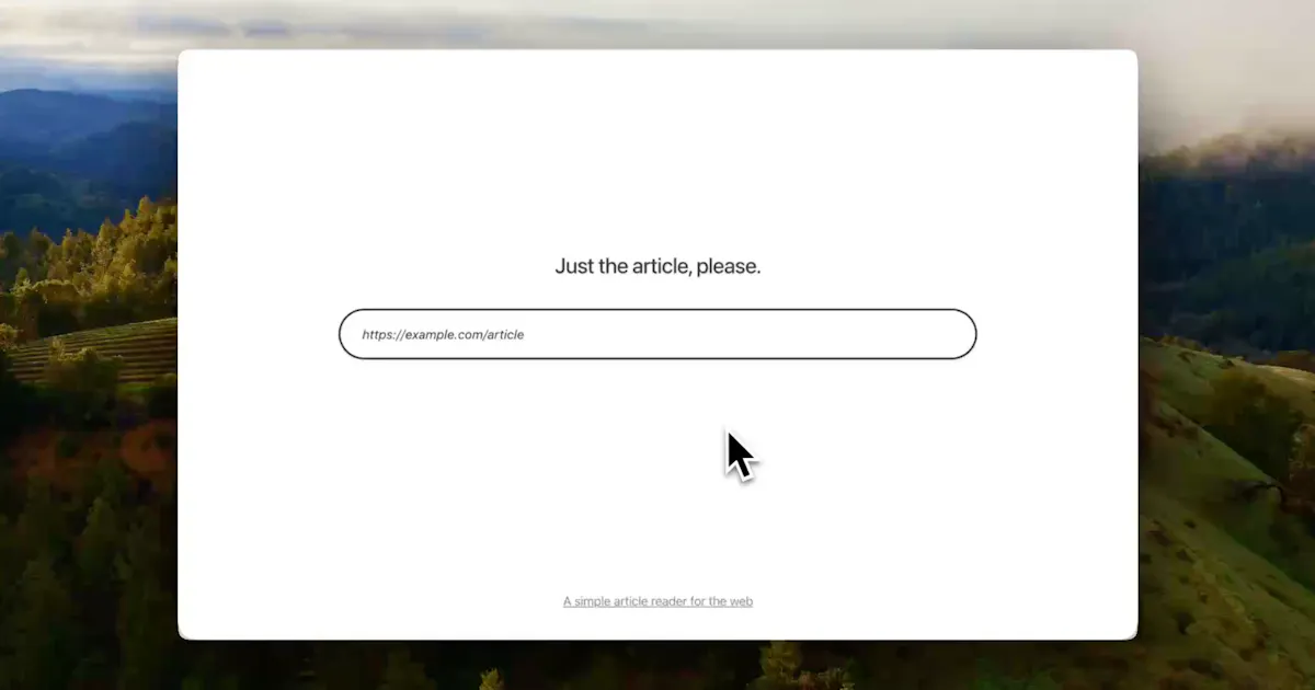 Just The Article Please