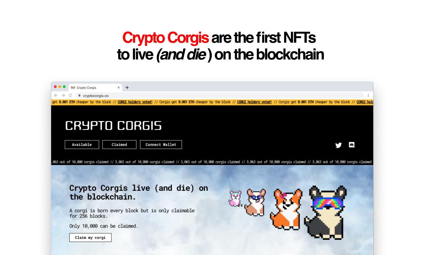 Crypto Corgis: Crypto corgis live (and die) on the blockchain | Product Hunt